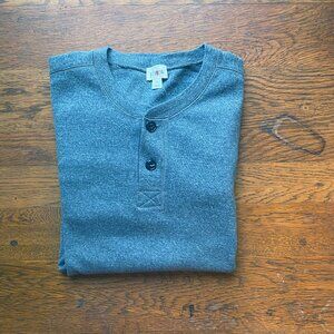 J.Crew men's long-sleeve henley shirt in gray, M NWT